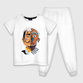 Детская пижама хлопок с принтом Dal? vs Picasso в Тюмени, 100% хлопок |  брюки и футболка прямого кроя, без карманов, на брюках мягкая резинка на поясе и по низу штанин
 | Тематика изображения на принте: график | живописец | испания | сюрреализм | творчество