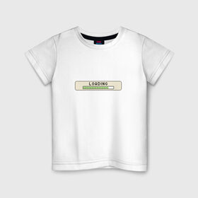 Детская футболка хлопок с принтом Loading в Тюмени, 100% хлопок | круглый вырез горловины, полуприлегающий силуэт, длина до линии бедер | загрузка | игра | интерфейс | компьютер | окно | система | скачивание | статус