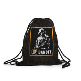 Рюкзак-мешок 3D с принтом Bandit в Тюмени, 100% полиэстер | плотность ткани — 200 г/м2, размер — 35 х 45 см; лямки — толстые шнурки, застежка на шнуровке, без карманов и подкладки | bandit | r6s | rainbow six siege | бандит | оперативник | персонаж