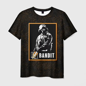 Мужская футболка 3D с принтом Bandit в Тюмени, 100% полиэфир | прямой крой, круглый вырез горловины, длина до линии бедер | bandit | r6s | rainbow six siege | бандит | оперативник | персонаж
