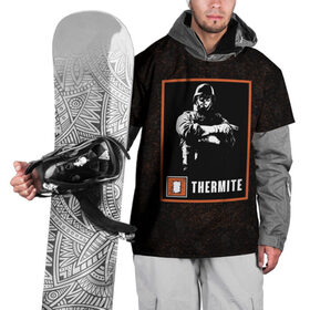 Накидка на куртку 3D с принтом Thermite в Тюмени, 100% полиэстер |  | r6s | rainbow six siege | thermite | оперативник | персонаж | термит