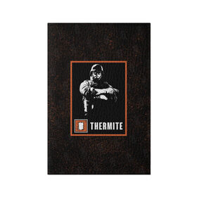 Обложка для паспорта матовая кожа с принтом Thermite в Тюмени, натуральная матовая кожа | размер 19,3 х 13,7 см; прозрачные пластиковые крепления | r6s | rainbow six siege | thermite | оперативник | персонаж | термит