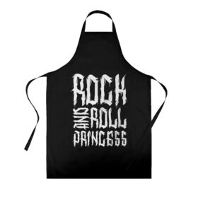 Фартук 3D с принтом Rock and Roll Princess в Тюмени, 100% полиэстер | общий размер — 65 х 85 см, ширина нагрудника — 26 см, горловина — 53 см, длина завязок — 54 см, общий обхват в поясе — 173 см. Принт на завязках и на горловине наносится с двух сторон, на основной части фартука — только с внешней стороны | family | family look | princess | rock | rock and roll | детские | для всей семьи | семейные | семья | фэмили лук