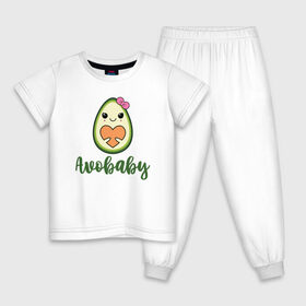 Детская пижама хлопок с принтом Avobaby в Тюмени, 100% хлопок |  брюки и футболка прямого кроя, без карманов, на брюках мягкая резинка на поясе и по низу штанин
 | avocado | family | family look | авокадо | детские | для всей семьи | семейные | семья | фэмили лук