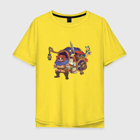 Мужская футболка хлопок Oversize с принтом Торговец в Тюмени, 100% хлопок | свободный крой, круглый ворот, “спинка” длиннее передней части | енот | книги | магазин | меч | оружие | панцирь | свитки | торговец | фэнтези