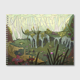 Альбом для рисования с принтом Солнечное болото в Тюмени, 100% бумага
 | матовая бумага, плотность 200 мг. | Тематика изображения на принте: болото | деревья | опасность | растения | цветы