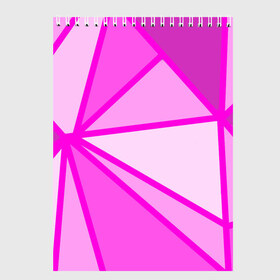 Скетчбук с принтом Осколки розового стекла в Тюмени, 100% бумага
 | 48 листов, плотность листов — 100 г/м2, плотность картонной обложки — 250 г/м2. Листы скреплены сверху удобной пружинной спиралью | 2021 | геометрия | зеркало | лето | осколок | розовый | треугольники