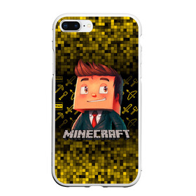 Чехол для iPhone 7Plus/8 Plus матовый с принтом Minecraft в Тюмени, Силикон | Область печати: задняя сторона чехла, без боковых панелей | minecraft | алекс | белый | блоки | ведьма | взрывчатка | визера | волк | гаст | добывать | дракон | зеленый куб | зомби | игра | крафт | крипер | кубики | лошадка | майн | майнкрафт | манкрафт | овечка | оцелот