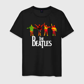 Мужская футболка хлопок с принтом The Beatles абстрактные краски в Тюмени, 100% хлопок | прямой крой, круглый вырез горловины, длина до линии бедер, слегка спущенное плечо. | Тематика изображения на принте: abbey road | beatles day | cant buy me love | help | i want to hold your hand | let it bee | pop art | альбом | битлз | битломан | битлы | всемирный день | леннон | ливерпуль | ливерпульская четверка | маккартни | музыка | старр | харрисо