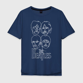 Мужская футболка хлопок Oversize с принтом The Beatles (одной линией) в Тюмени, 100% хлопок | свободный крой, круглый ворот, “спинка” длиннее передней части | let it be | the beatles | битлз | битломан | битлы | всемирный день | группа | джон | джордж | известный | леннон | логотип | маккартни | музыка | музыкант | пол | популярный | портрет | ринго | рок группа | старр
