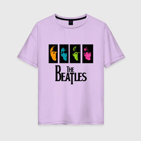 Женская футболка хлопок Oversize с принтом Всемирный день The Beatles в Тюмени, 100% хлопок | свободный крой, круглый ворот, спущенный рукав, длина до линии бедер
 | abbey road | beatles day | cant buy me love | help | i want to hold your hand | let it bee | pop art | альбом | битлз | битломан | битлы | всемирный день | леннон | ливерпуль | ливерпульская четверка | маккартни | музыка | старр | харрисо