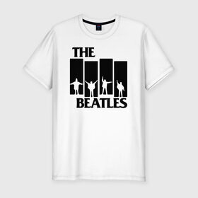 Мужская футболка хлопок Slim с принтом The Beatles в Тюмени, 92% хлопок, 8% лайкра | приталенный силуэт, круглый вырез ворота, длина до линии бедра, короткий рукав | великобритания | джон леннон | классика | легенды | музыка | пол маккартни | рок | рок группа
