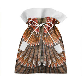 Подарочный 3D мешок с принтом оперение орел в Тюмени, 100% полиэстер | Размер: 29*39 см | друид | индеец | коричневый | красный | оперение | оранжевый | орёл | пернатый | перо | перья | природа | птица | сова | сон