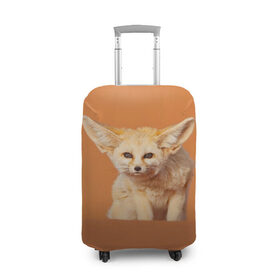 Чехол для чемодана 3D с принтом Забавный лисенок в Тюмени, 86% полиэфир, 14% спандекс | двустороннее нанесение принта, прорези для ручек и колес | fox | foxy | животное | звери | лиса | лисенок | лисичка | милая | рыжая | фокс