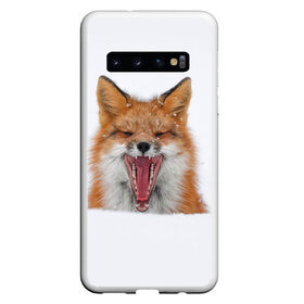 Чехол для Samsung Galaxy S10 с принтом Снежная лиса в Тюмени, Силикон | Область печати: задняя сторона чехла, без боковых панелей | Тематика изображения на принте: fox | foxy | животное | звери | лиса | лисенок | лисичка | милая | рыжая | фокс