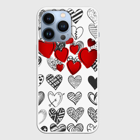 Чехол для iPhone 13 Pro с принтом Сердца в Тюмени,  |  | 14 февраля | hearts background | валентинов день | влюбленным | девушке | день святого валентина | жене | кардиологу | любимой | любимому | люблю | любовь | мужу | парню | сердца графика | сердца фон