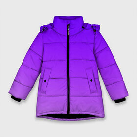 Зимняя куртка для девочек 3D с принтом Фиолетовый космос в Тюмени, ткань верха — 100% полиэстер; подклад — 100% полиэстер, утеплитель — 100% полиэстер. | длина ниже бедра, удлиненная спинка, воротник стойка и отстегивающийся капюшон. Есть боковые карманы с листочкой на кнопках, утяжки по низу изделия и внутренний карман на молнии. 

Предусмотрены светоотражающий принт на спинке, радужный светоотражающий элемент на пуллере молнии и на резинке для утяжки. | звезды | космос | марс | неон | нло | планета | планеты