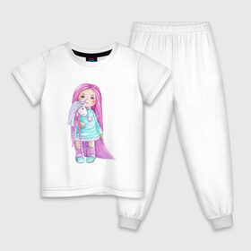 Детская пижама хлопок с принтом Маленькая девочка в Тюмени, 100% хлопок |  брюки и футболка прямого кроя, без карманов, на брюках мягкая резинка на поясе и по низу штанин
 | 8 марта | dreams | всемирный женский день | цветы