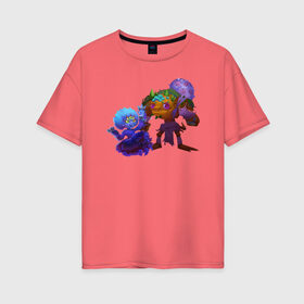 Женская футболка хлопок Oversize с принтом Сказочные создания в Тюмени, 100% хлопок | свободный крой, круглый ворот, спущенный рукав, длина до линии бедер
 | creatures | fantasy | рисунок | сказочные существа | фэнтези