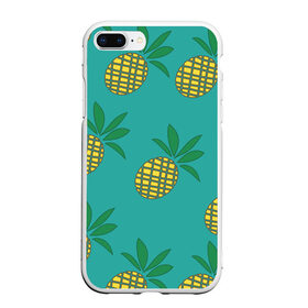 Чехол для iPhone 7Plus/8 Plus матовый с принтом Ананасы в Тюмени, Силикон | Область печати: задняя сторона чехла, без боковых панелей | ананас | желтый | зеленый | летний | паттерн | подарок | простой | тропический | узор | фрукт
