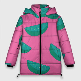 Женская зимняя куртка 3D с принтом Арбузы на розовом в Тюмени, верх — 100% полиэстер; подкладка — 100% полиэстер; утеплитель — 100% полиэстер | длина ниже бедра, силуэт Оверсайз. Есть воротник-стойка, отстегивающийся капюшон и ветрозащитная планка. 

Боковые карманы с листочкой на кнопках и внутренний карман на молнии | арбуз | зеленый | летний | паттерн | подарок | простой | розовыйй | тропический | узор | фрукт