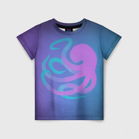 Детская футболка 3D с принтом Осьминог в Тюмени, 100% гипоаллергенный полиэфир | прямой крой, круглый вырез горловины, длина до линии бедер, чуть спущенное плечо, ткань немного тянется | octopus | tentacles | морское животное | осьминог | тентакли | щупальца