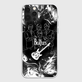 Чехол для iPhone 12 Pro с принтом The Beatles в Тюмени, силикон | область печати: задняя сторона чехла, без боковых панелей | beatles | music | retro | rock | битлз | гитара | джон леннон | джордж харрисон | дым | логотипы групп | музыка | песни | пол маккартини | ретро | ринго старр | рок группа | рокерские | старый рок | черно белый