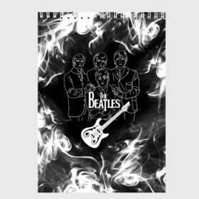 Скетчбук с принтом The Beatles в Тюмени, 100% бумага
 | 48 листов, плотность листов — 100 г/м2, плотность картонной обложки — 250 г/м2. Листы скреплены сверху удобной пружинной спиралью | beatles | music | retro | rock | битлз | гитара | джон леннон | джордж харрисон | дым | логотипы групп | музыка | песни | пол маккартини | ретро | ринго старр | рок группа | рокерские | старый рок | черно белый