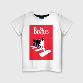 Детская футболка хлопок с принтом The Beatles в Тюмени, 100% хлопок | круглый вырез горловины, полуприлегающий силуэт, длина до линии бедер | the beatles | великобритания | джон леннон | классика | легенды | музыка | пол маккартни | рок | рок группа