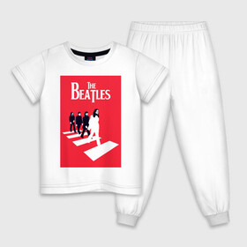 Детская пижама хлопок с принтом The Beatles в Тюмени, 100% хлопок |  брюки и футболка прямого кроя, без карманов, на брюках мягкая резинка на поясе и по низу штанин
 | the beatles | великобритания | джон леннон | классика | легенды | музыка | пол маккартни | рок | рок группа