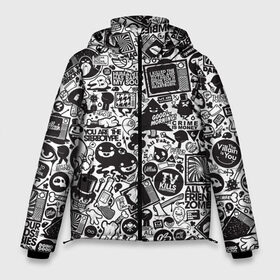 Мужская зимняя куртка 3D с принтом ПОП-АРТ в Тюмени, верх — 100% полиэстер; подкладка — 100% полиэстер; утеплитель — 100% полиэстер | длина ниже бедра, свободный силуэт Оверсайз. Есть воротник-стойка, отстегивающийся капюшон и ветрозащитная планка. 

Боковые карманы с листочкой на кнопках и внутренний карман на молнии. | black and white | comics | tegunvteg | tv | арт | комиксы | культура | паттерн | поп | стикер | текстуры | телевидение | черно белое