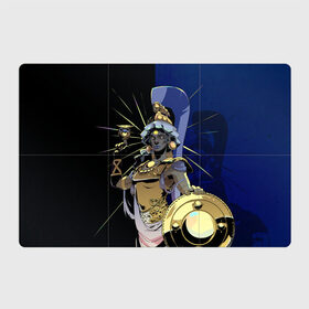 Магнитный плакат 3Х2 с принтом Hades Афина в Тюмени, Полимерный материал с магнитным слоем | 6 деталей размером 9*9 см | Тематика изображения на принте: hades | афина | игра | компьютерная | подарок | половина | синий | хейдс | хэйдс | черный