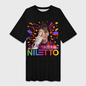 Платье-футболка 3D с принтом NILETTO в Тюмени,  |  | Тематика изображения на принте: niletto | данил прытков | даня | музыка | нилетто | тату | шоу