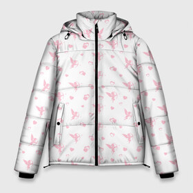 Мужская зимняя куртка 3D с принтом Ангел Любви в Тюмени, верх — 100% полиэстер; подкладка — 100% полиэстер; утеплитель — 100% полиэстер | длина ниже бедра, свободный силуэт Оверсайз. Есть воротник-стойка, отстегивающийся капюшон и ветрозащитная планка. 

Боковые карманы с листочкой на кнопках и внутренний карман на молнии. | 14 февраля | love | valentines day | амур | валентинка | вторая половинка | день всех влюбленных | купидон | любовь | отношения | подарок любви | поцелуй | праздник любви | романтика | свидание | сердечки