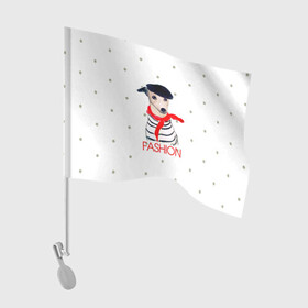Флаг для автомобиля с принтом Модная собака в Тюмени, 100% полиэстер | Размер: 30*21 см | fashion | весна | красный | мода | модная собака | надпись | собака