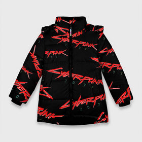 Зимняя куртка для девочек 3D с принтом Cyberpunk 2077 red в Тюмени, ткань верха — 100% полиэстер; подклад — 100% полиэстер, утеплитель — 100% полиэстер. | длина ниже бедра, удлиненная спинка, воротник стойка и отстегивающийся капюшон. Есть боковые карманы с листочкой на кнопках, утяжки по низу изделия и внутренний карман на молнии. 

Предусмотрены светоотражающий принт на спинке, радужный светоотражающий элемент на пуллере молнии и на резинке для утяжки. | 2077 | cyber punk 2077 | cyberpunk | cyberpunk2077art | red | samurai | киберпанк | красный 2077