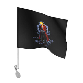 Флаг для автомобиля с принтом Стальной Алхимик в Тюмени, 100% полиэстер | Размер: 30*21 см | anime | fullmetal alchemist | альфонс | аниме | анимэ | рой | стальной алхимик | фулл метал алхимист | эдвард | элрик