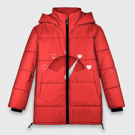 Женская зимняя куртка 3D с принтом Измеритель Любви в Тюмени, верх — 100% полиэстер; подкладка — 100% полиэстер; утеплитель — 100% полиэстер | длина ниже бедра, силуэт Оверсайз. Есть воротник-стойка, отстегивающийся капюшон и ветрозащитная планка. 

Боковые карманы с листочкой на кнопках и внутренний карман на молнии | 14 февраля | love | valentines day | амур | валентинка | вторая половинка | день всех влюбленных | купидон | любовь | отношения | подарок любви | поцелуй | праздник любви | романтика | свидание | сердечки