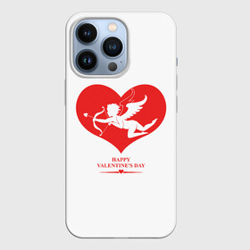 Чехол для iPhone 13 Pro с принтом Happy Valentines Day в Тюмени,  |  | Тематика изображения на принте: 14 февраля | love | valentines day | амур | валентинка | вторая половинка | день всех влюбленных | купидон | любовь | отношения | подарок любви | поцелуй | праздник любви | романтика | свидание | сердечки