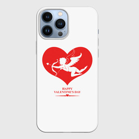 Чехол для iPhone 13 Pro Max с принтом Happy Valentines Day в Тюмени,  |  | Тематика изображения на принте: 14 февраля | love | valentines day | амур | валентинка | вторая половинка | день всех влюбленных | купидон | любовь | отношения | подарок любви | поцелуй | праздник любви | романтика | свидание | сердечки