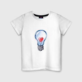 Детская футболка хлопок с принтом Ты-мой свет в Тюмени, 100% хлопок | круглый вырез горловины, полуприлегающий силуэт, длина до линии бедер | лампа | любовь | сердечко