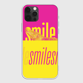 Чехол для iPhone 12 Pro Max с принтом Улыбнись (крокодил) в Тюмени, Силикон |  | smile | гена | желтый | крокодил | позитив | розовый | улыбка | улыбнись