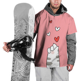 Накидка на куртку 3D с принтом Cat love в Тюмени, 100% полиэстер |  | 14 февряля | amor | kiss | love | love you | my love | valentine | валентин | люблю | любовь | отношения | пара | поцелуй | я люблю