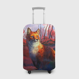 Чехол для чемодана 3D с принтом Рыжая лиса в Тюмени, 86% полиэфир, 14% спандекс | двустороннее нанесение принта, прорези для ручек и колес | fox | foxy | животное | звери | лиса | лисенок | лисичка | милая | рыжая | фокс