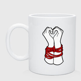 Кружка с принтом руки в виде сердца в Тюмени, керамика | объем — 330 мл, диаметр — 80 мм. Принт наносится на бока кружки, можно сделать два разных изображения | любовь | руки