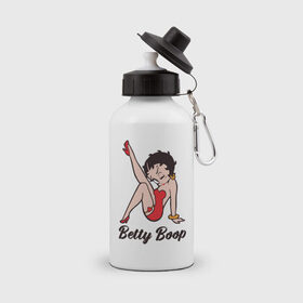 Бутылка спортивная с принтом Betty Boop в Тюмени, металл | емкость — 500 мл, в комплекте две пластиковые крышки и карабин для крепления | Тематика изображения на принте: betty boop | любовь