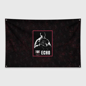 Флаг-баннер с принтом Echo в Тюмени, 100% полиэстер | размер 67 х 109 см, плотность ткани — 95 г/м2; по краям флага есть четыре люверса для крепления | echo | r6s | rainbow six siege | оперативник | персонаж | эхо