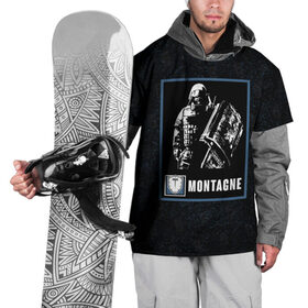 Накидка на куртку 3D с принтом Montagne в Тюмени, 100% полиэстер |  | montagne | r6s | rainbow six siege | монтажник | монтанье | оперативник | персонаж