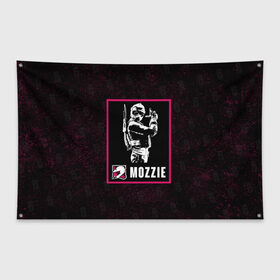 Флаг-баннер с принтом Mozzie в Тюмени, 100% полиэстер | размер 67 х 109 см, плотность ткани — 95 г/м2; по краям флага есть четыре люверса для крепления | mozzie | r6s | rainbow six siege | моззи | оперативник | персонаж
