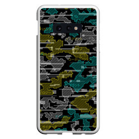 Чехол для Samsung S10E с принтом Futuristic Camo в Тюмени, Силикон | Область печати: задняя сторона чехла, без боковых панелей | cyberpunk | glitch | глитч | камуфляж | киберпанк | футуристичный